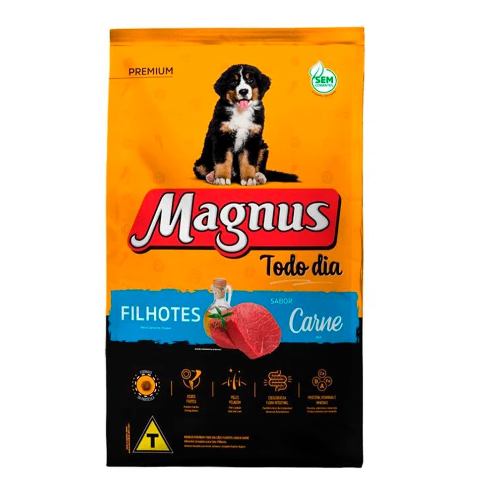 Ração Magnus Todo Dia Para Cães Filhotes Sabor Carne - 1kg