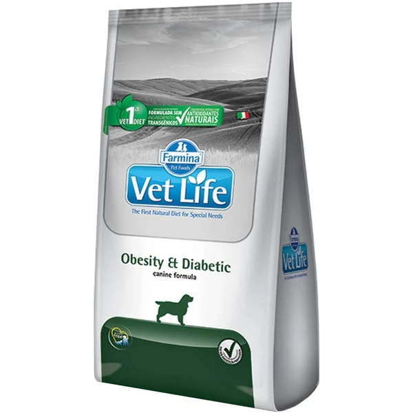 Ração Farmina Vet Life Obesity e Diabetic Para Cães Adultos - 2kg