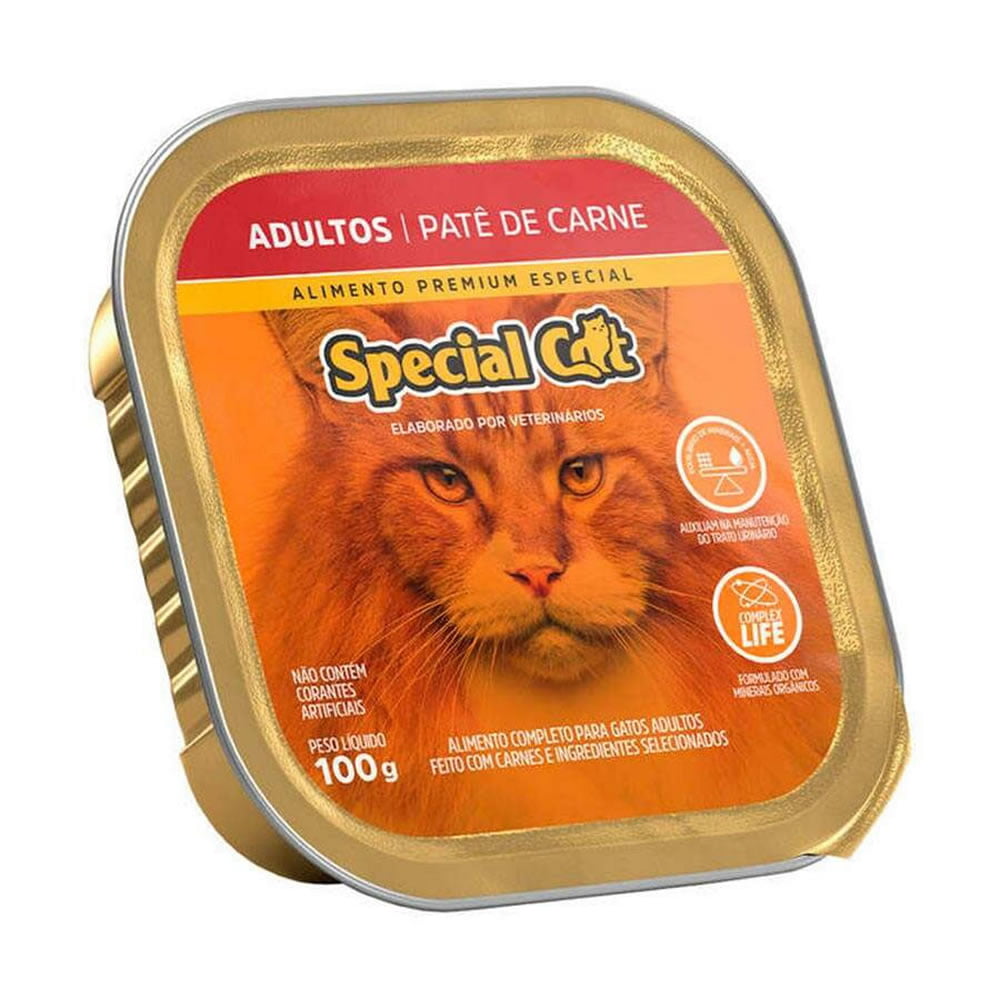 Ração Úmida Special Cat Patê Gatos Adultos Sabor - Carne 100g