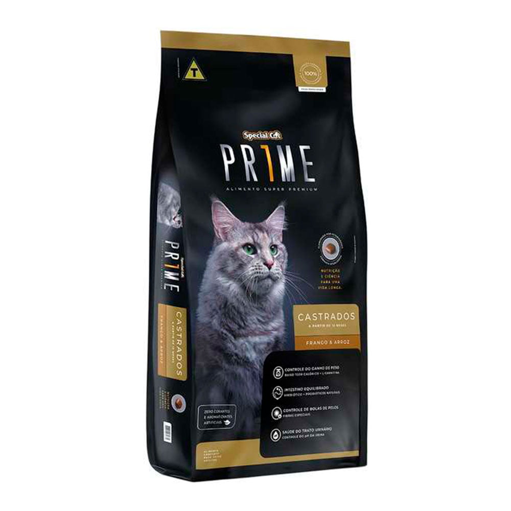 Ração Special Cat Prime Para Gatos Adultos Castrados Sabor Frango e Arroz - 3kg