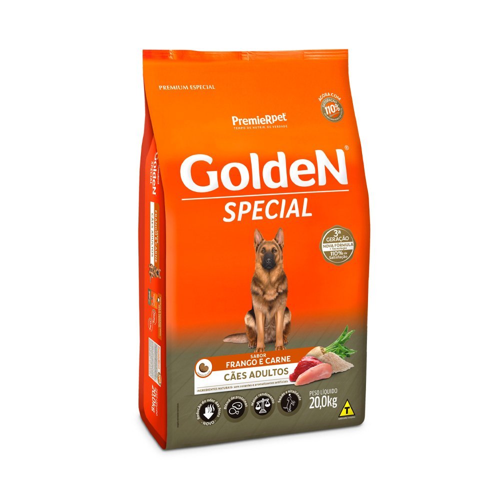 Ração Golden Special Cães Adultos Frango e Carne - 20kg