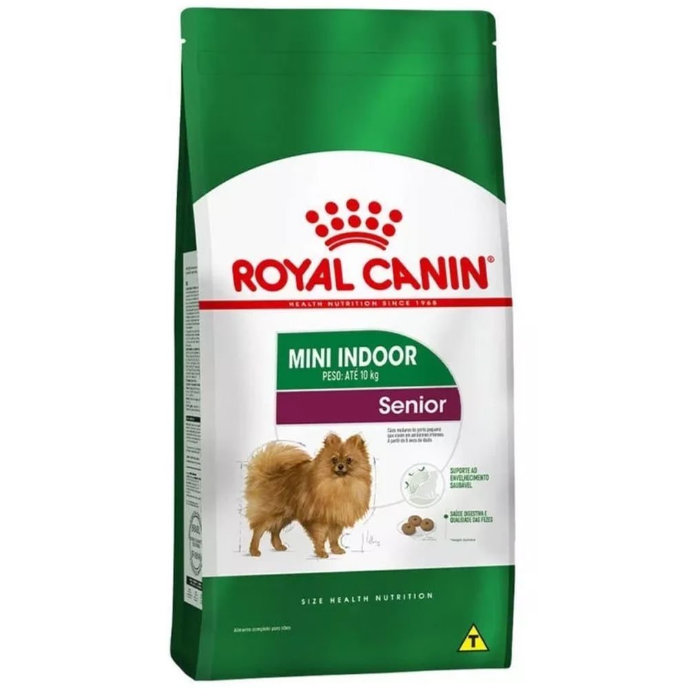 Ração Seca Royal Canin Mini Indoor Senior para Cães Raças Pequenas com 8 Anos ou mais - 7,5kg