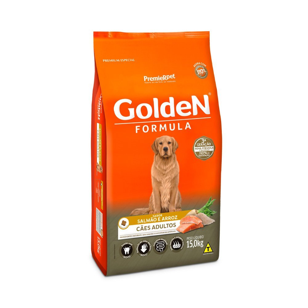 Ração Golden Fórmula Cães Adultos Salmão e Arroz - 15kg