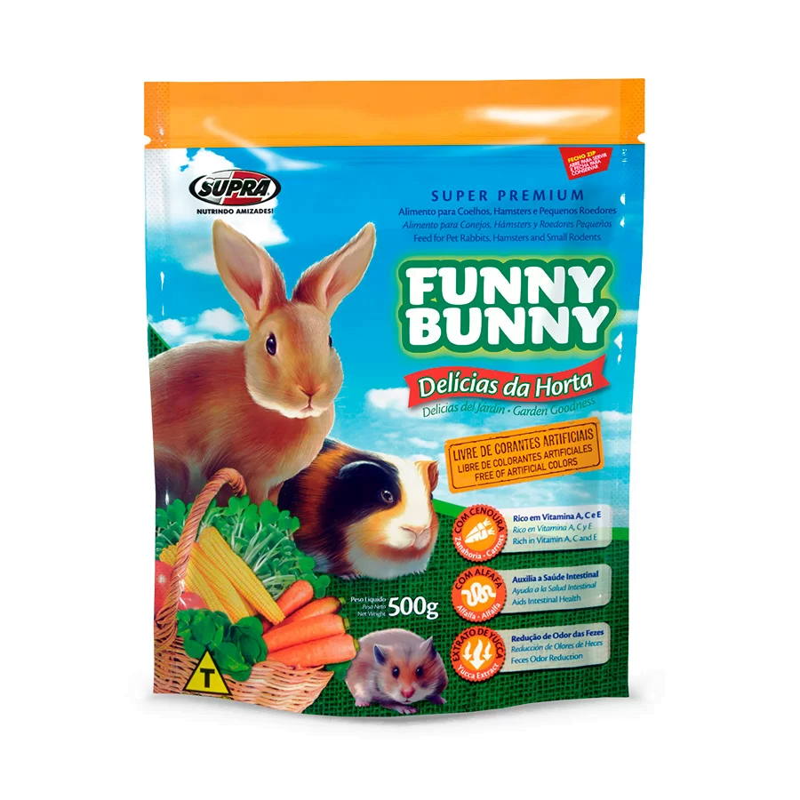 Ração Funny Bunny Delícias da Horta para Roedores - 500g
