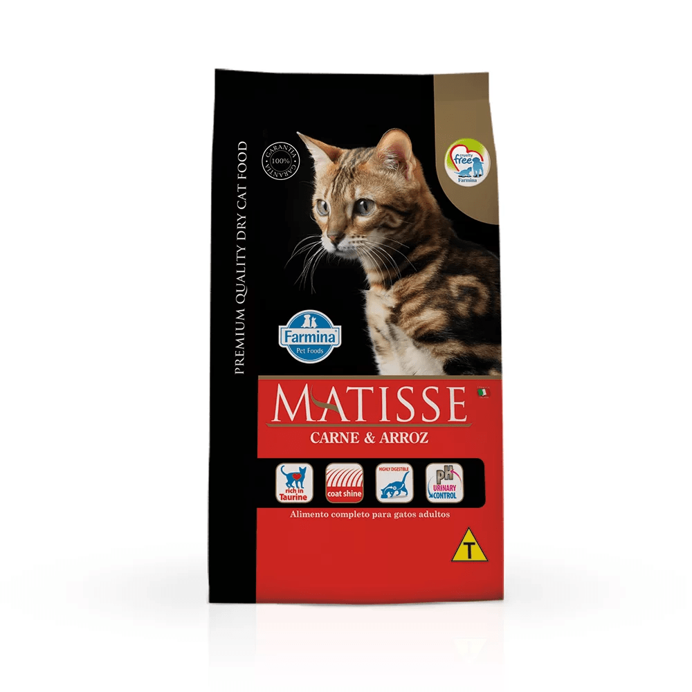 Ração Farmina Matisse para Gatos Adultos Carne e Arroz - 800g