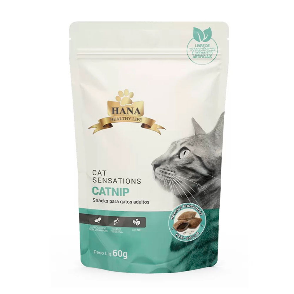 Petisco Snack Hana Nuggets Healthy Life Para Gatos - Sensations CatNip 60g