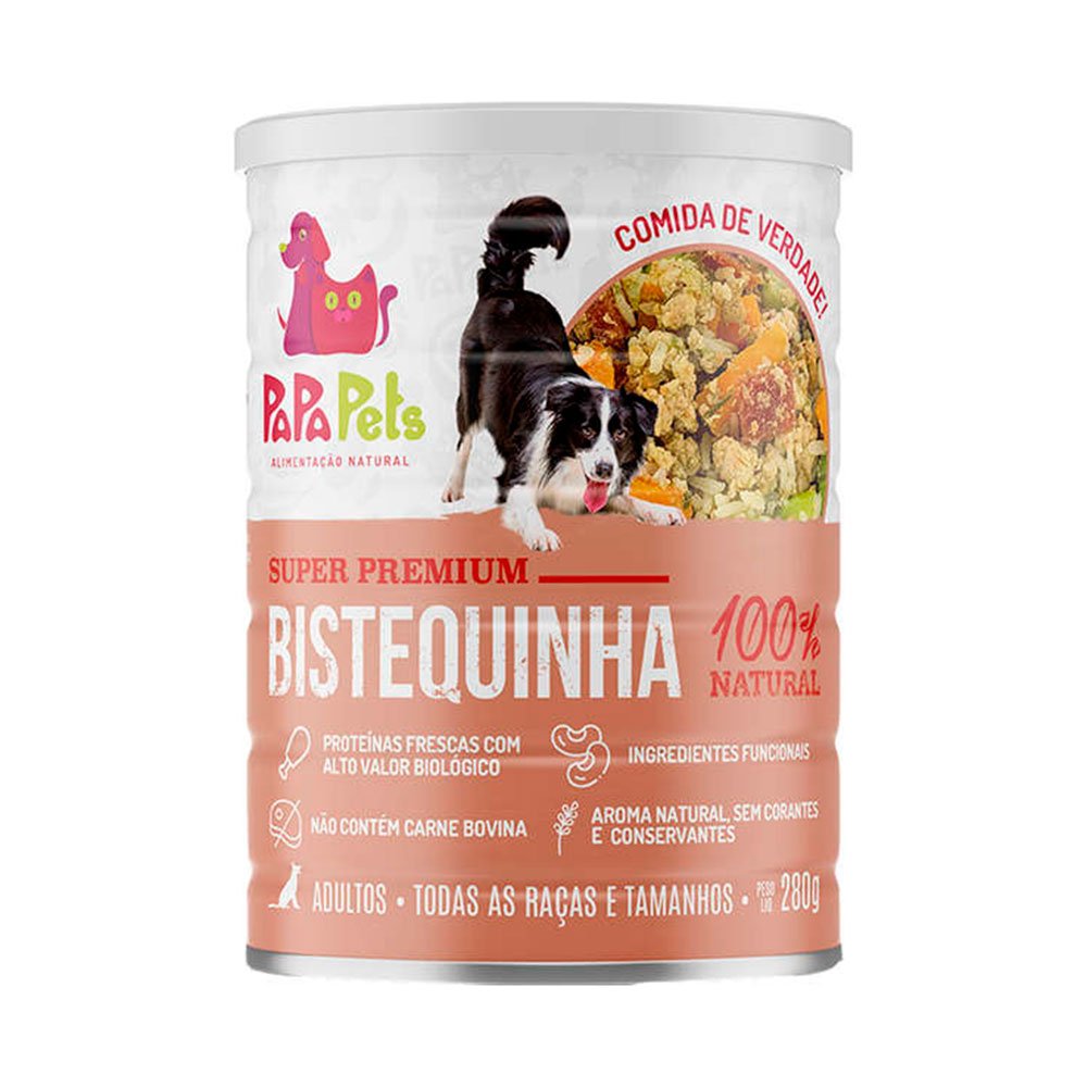 Alimento Natural Papapets Para Cães Adultos - Sabor Bistequinha 280g