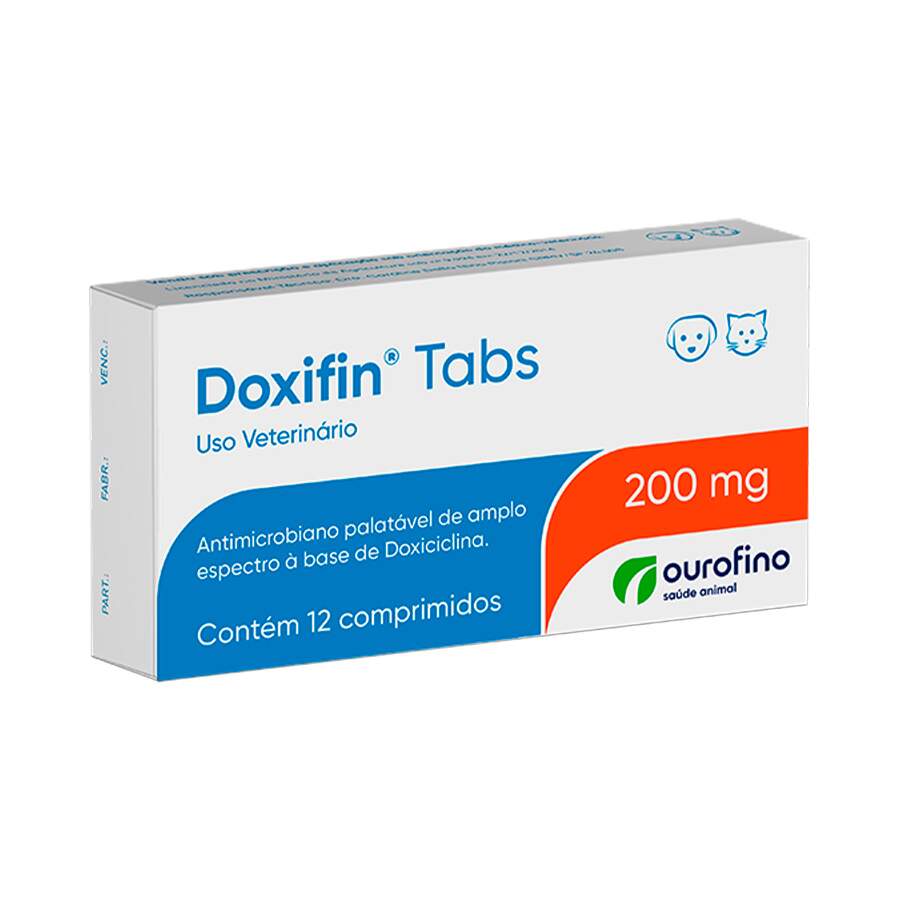 Antibiótico Ourofino Doxifin Tabs Para Cães E Gatos 200mg