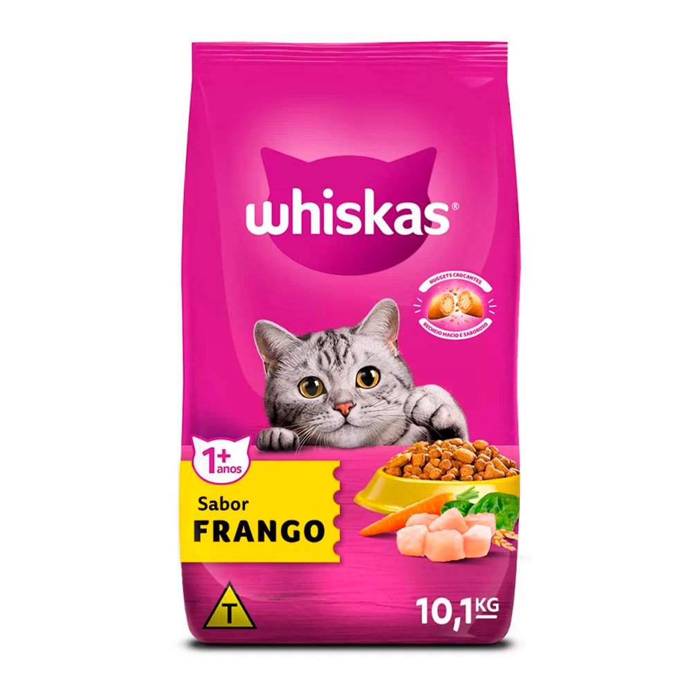 Ração Whiskas Para Gatos Adultos Sabor Frango - 10,1kg
