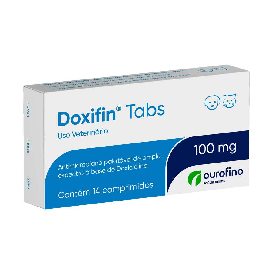 Antibiótico Ourofino Doxifin Tabs Para Cães E Gatos 100mg