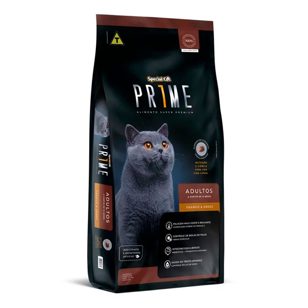 Ração Special Cat Prime Para Gatos Adultos Sabor Frango e Arroz - 1kg
