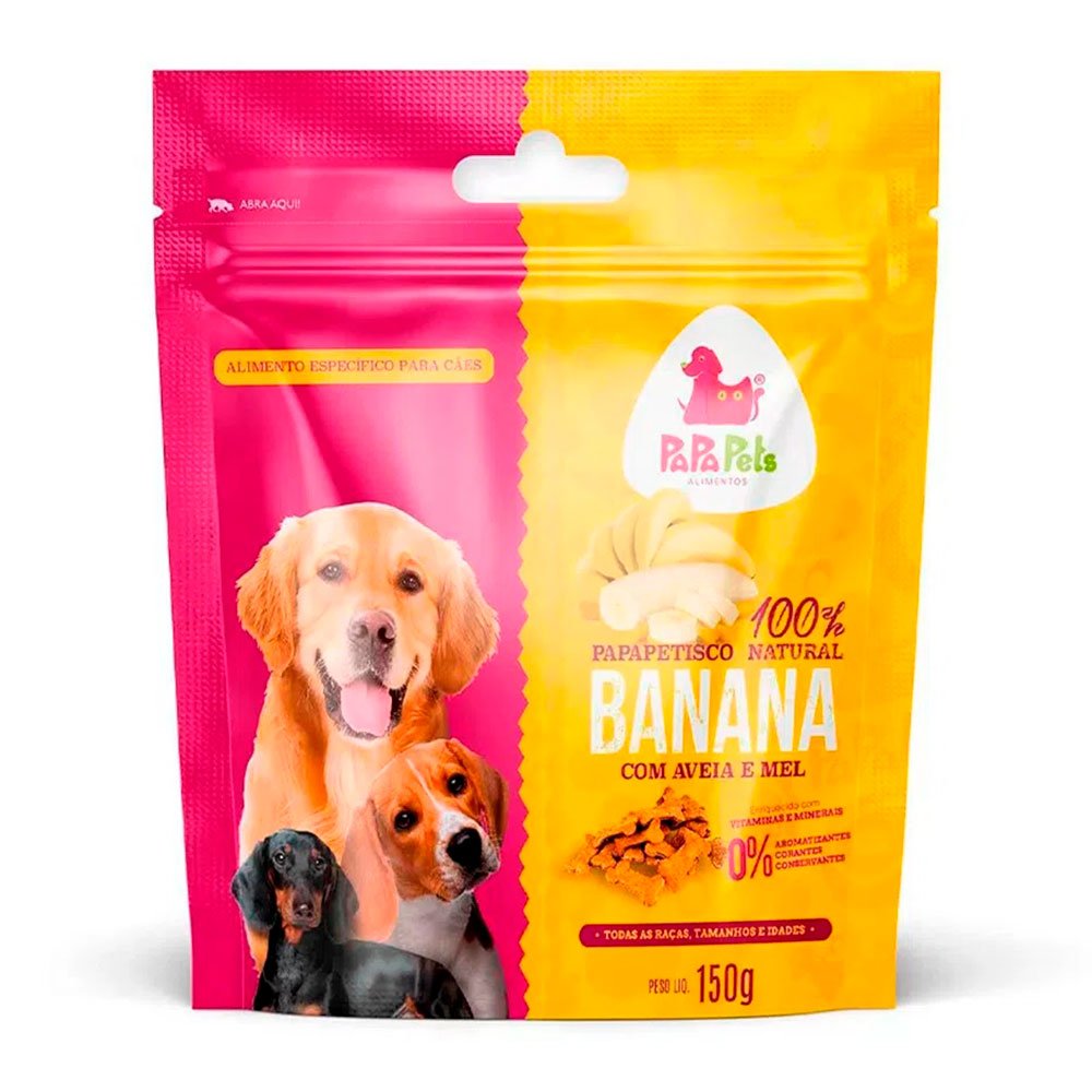 Biscoito Petisco Papapetisco Natural para Cães Adultos - Banana com Aveia e Mel 150g