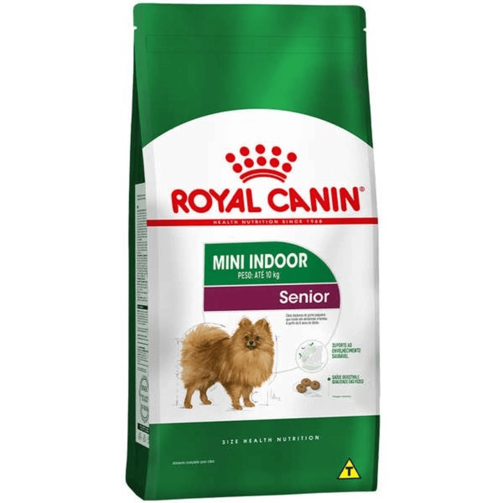 Ração Seca Royal Canin Mini Indoor Senior para Cães Raças Pequenas com 8 Anos ou mais - 2,5kg