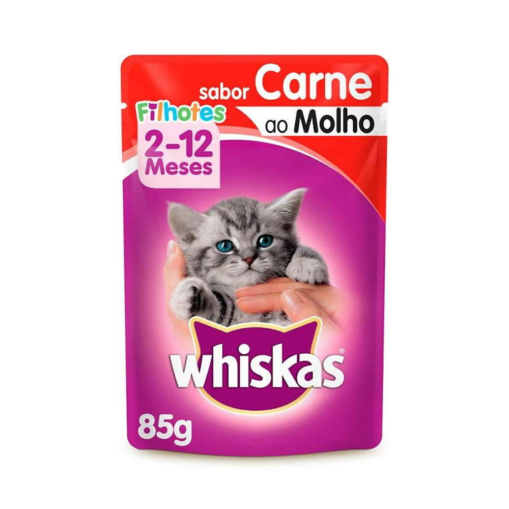 Ração Úmida Whiskas Sachê Gatos - Filhotes Carne Ao Molho - 85g