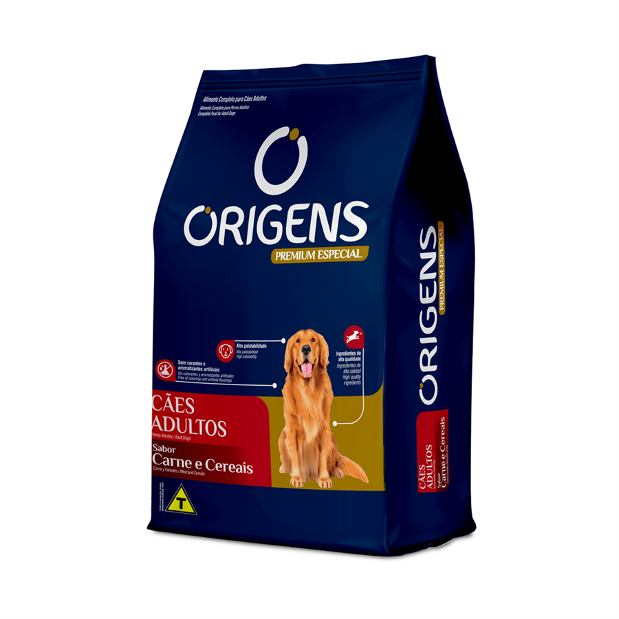 Ração Origens Cães Adultos Carne e Cereais - 1kg