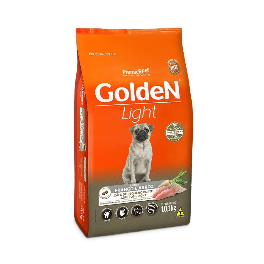 Ração Golden Fórmula Light Mini Bits Cães Adultos Porte Pequeno Frango e Arroz - 10,1kg