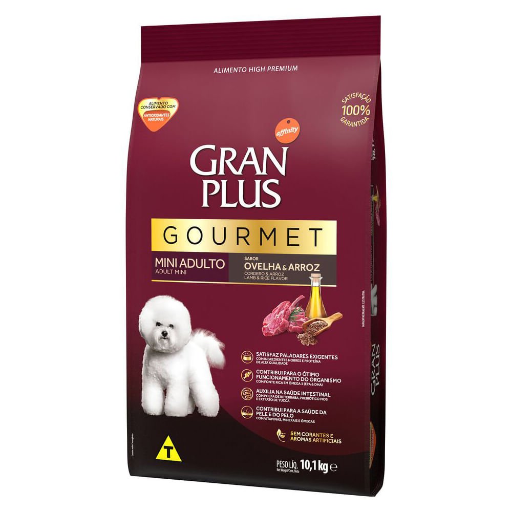 Ração GranPlus Gourmet Cães Adultos Porte Mini Ovelha e Arroz - 3kg