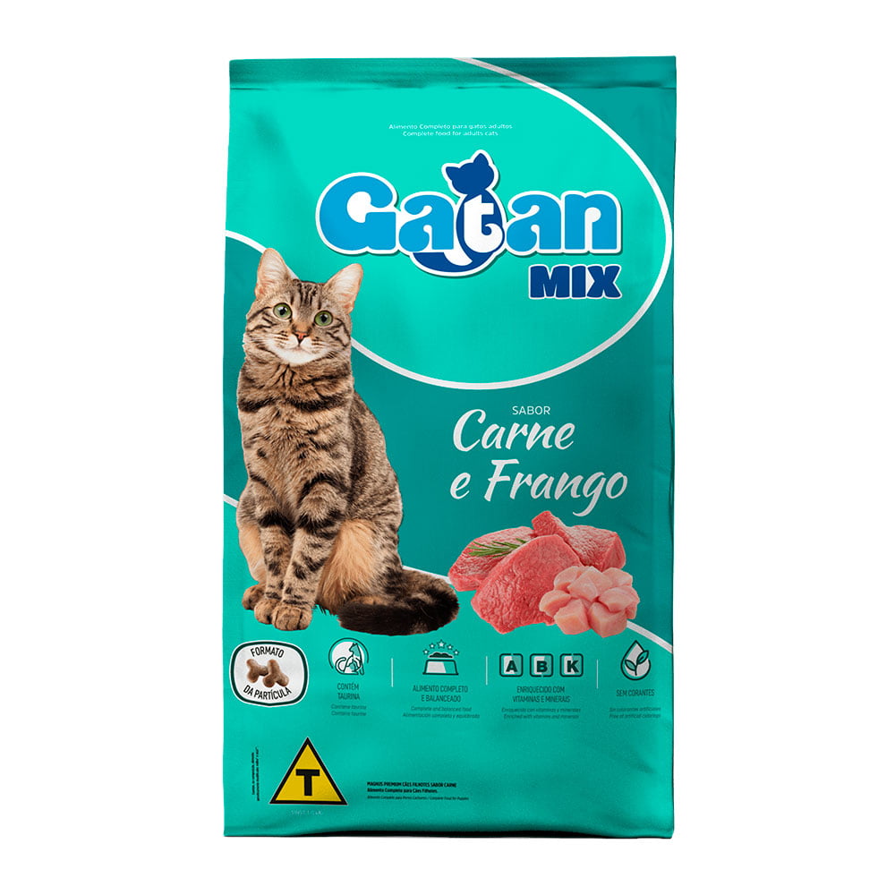 Ração Gatan Mix Para Gatos Adultos Carne e Frango - 20kg