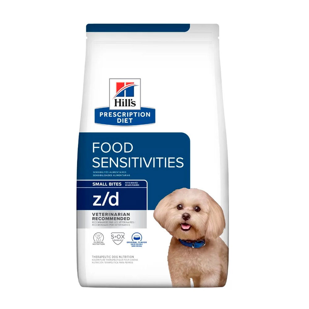 Ração Hill's Prescription Diet Z/D Cães Adultos Com Alergias Alimentares e Pele - Pedaços Pequenos 3,17kg