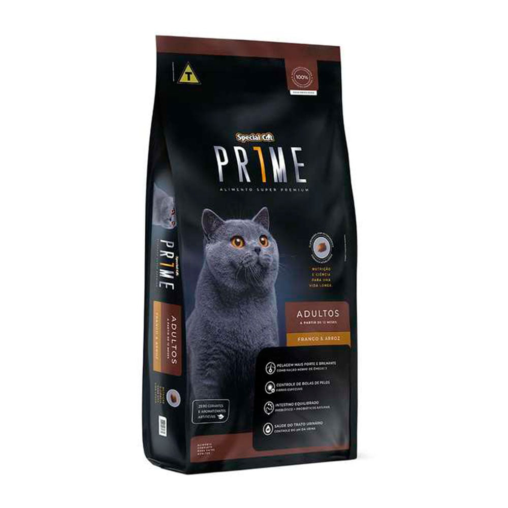 Ração Special Cat Prime Para Gatos Adultos Sabor Frango e Arroz - 10,1kg