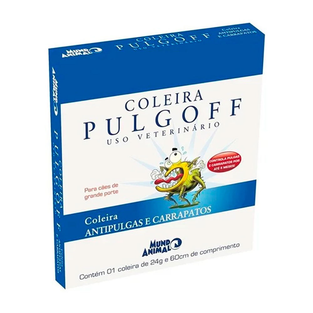 Coleira Pulgoff Antipulgas e Carrapatos Para Cães - 60cm