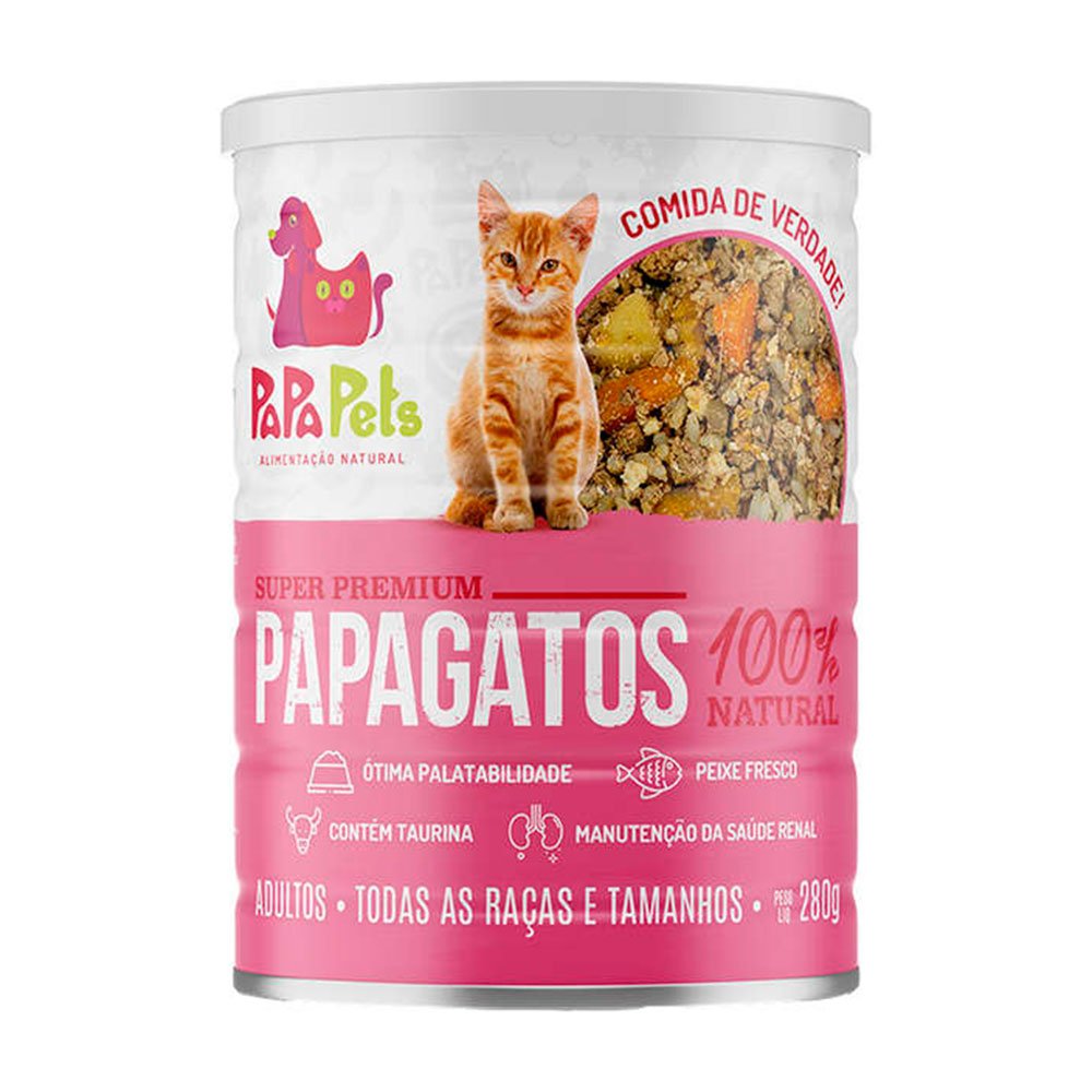 Alimento Natural Papapets Para Gatos Adultos - Papagatos 280g