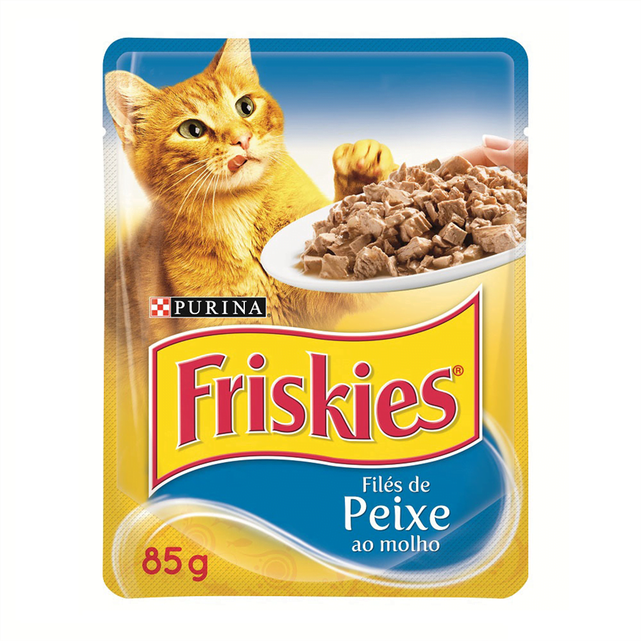 Ração Úmida Friskies Sachê para Gatos Adultos - Peixe ao Molho 85g