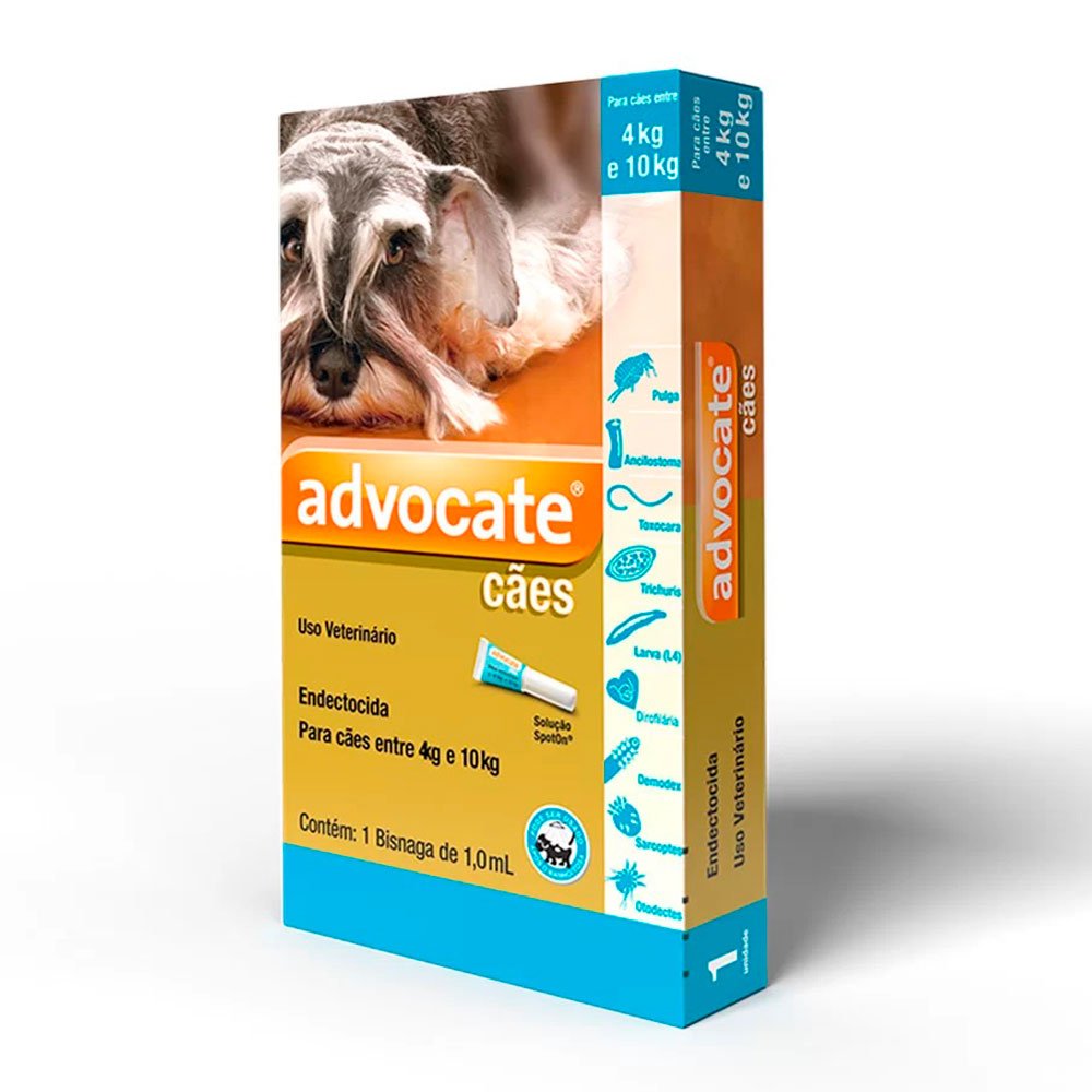 Antipulgas Advocate Para Cães De 4 A 10kg 1,0mL - 1 Pipeta