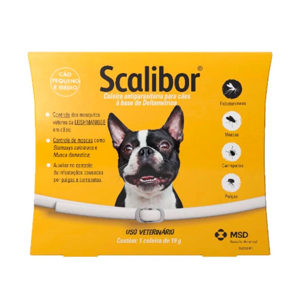 Coleira Antipulgas Scalibor - Cães Pequenos e Médios 48cm