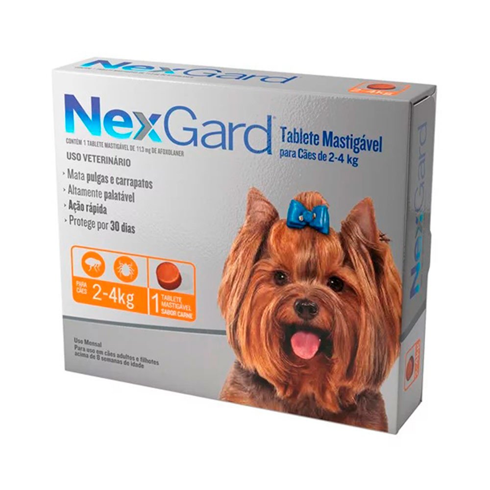 Nexgard Antipulgas e Carrapatos Para Cães 2 A 4kg - 1 Tablete