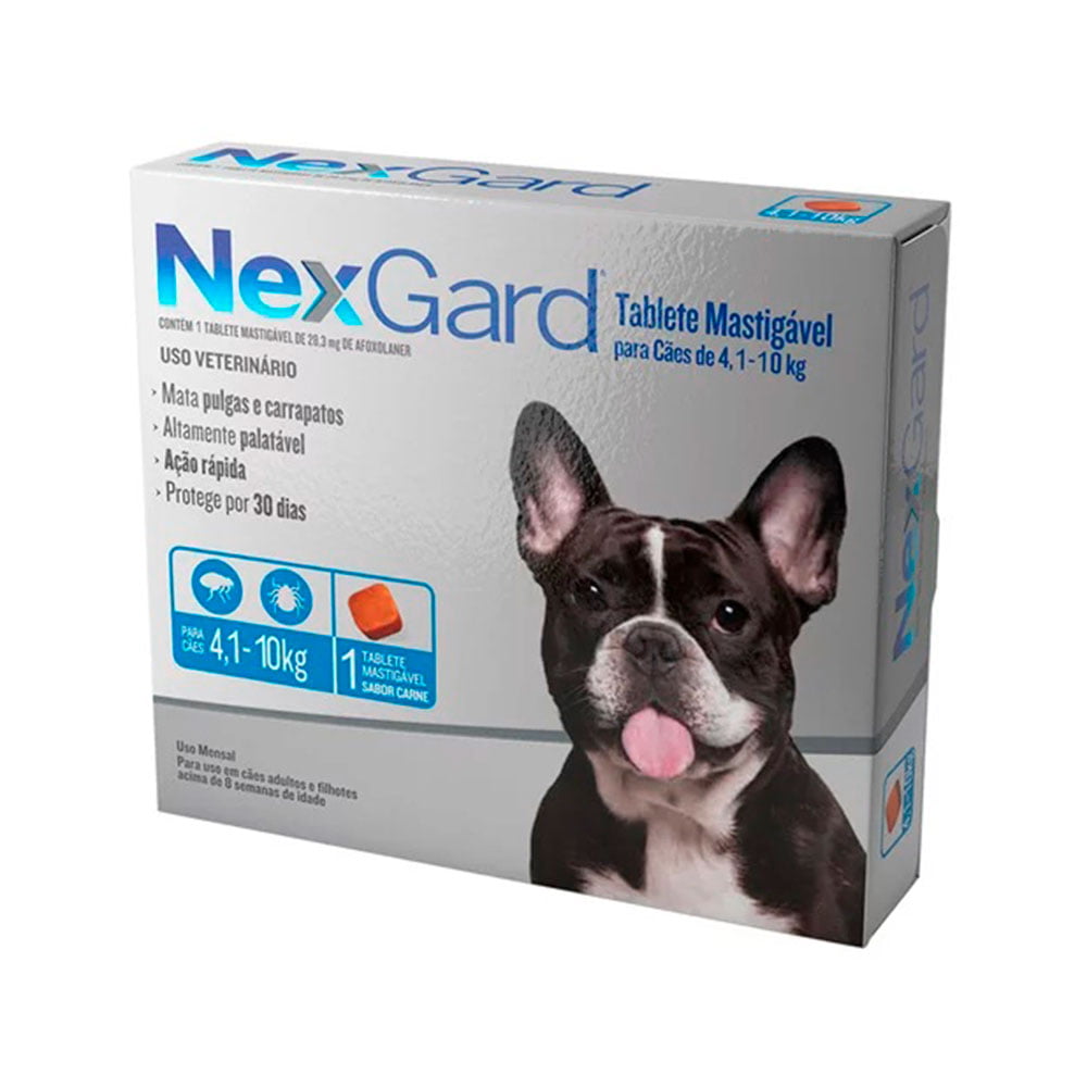 Nexgard Antipulgas e Carrapatos Para Cães 4,1 A 10kg - 1 Tablete