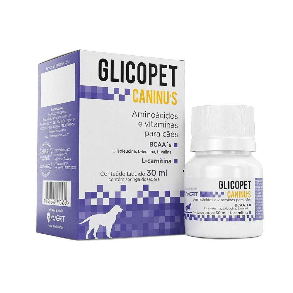 Suplemento Glicopet Caninus Para Cães Avert - 30ml