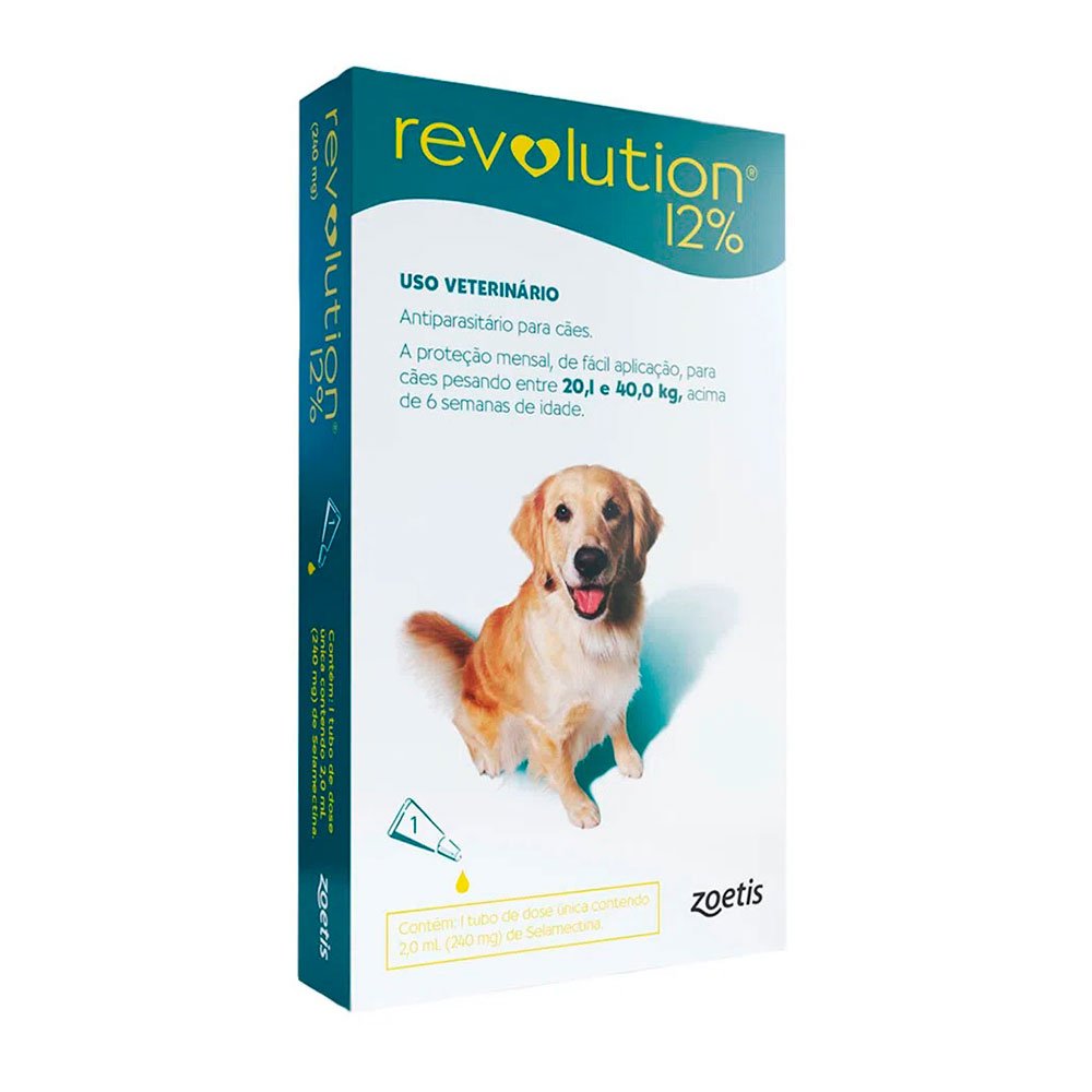 Antipulgas Revolution 12% Para Cães de 20,1 a 40kg - 1 Pipeta