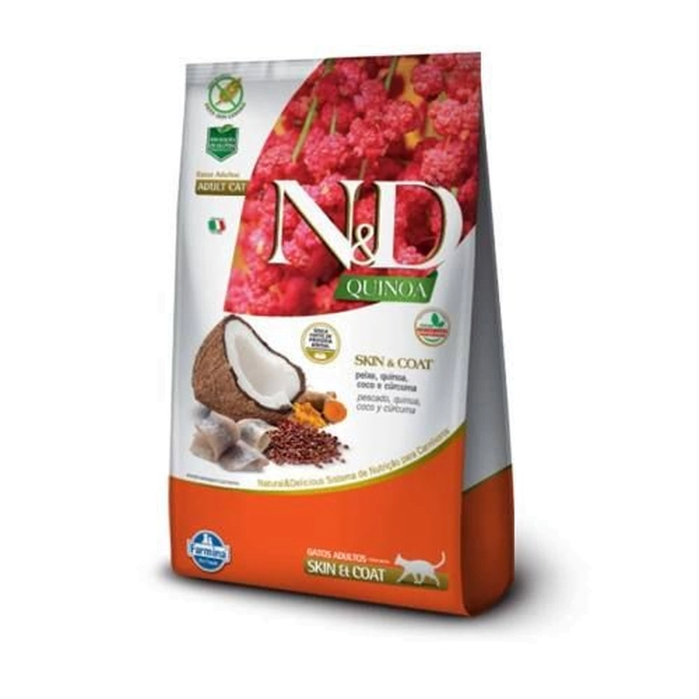 Ração N&D Quinoa Skin & Coat Para Gatos Adultos Peixe - 1,5kg