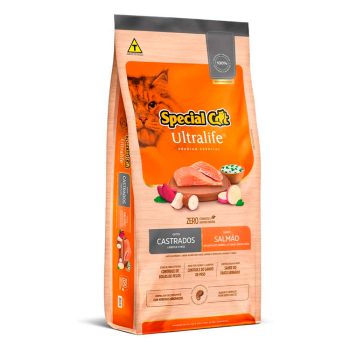 Ração Special Cat Ultralife Para Gatos Adultos Castrados Salmão e Arroz 10,1kg