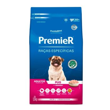 Ração Premier Raças Específicas Pug Cães Adultos Frango 1kg