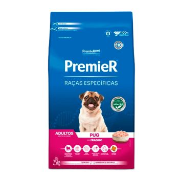 Ração Premier Raças Específicas Pug Cães Adultos Frango 2,5kg