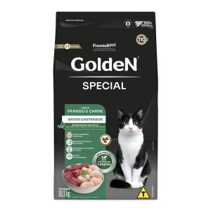 Ração Golden Special Gatos Adultos Castrados Frango e Carne 10,1kg