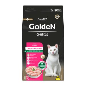 Ração Golden Gatos Adultos Castrados Peixe 10,1kg