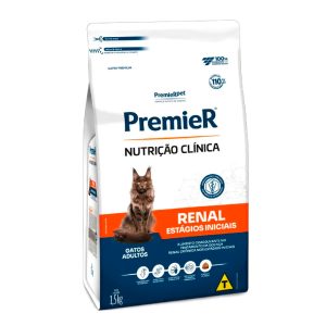 Ração Premier Nutrição Clínica Gatos Adultos Renal Estágios Iniciais 1,5kg