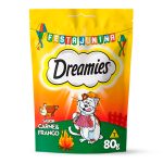 Petisco Dreamies Festa Junina para Gatos Adultos Carne e Frango 80g