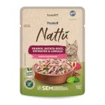 Ração Úmida Premier Nattu Sachê Gatos Castrados Frango, Batata Doce, Espinafre e Linhaça 70g