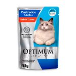 Ração Úmida Optimum Sachê Para Gatos Castrados Sabor Carne 85g