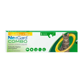 Nexgard Combo Antipulgas, Sarna e Vermífugo Para Gatos 2,5kg a 7,5kg 1 Aplicador