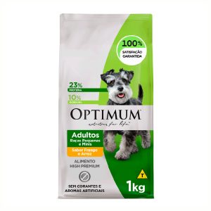 Ração Optimum Cães Adultos Raças Pequenas e Mini Sabor Frango E Arroz 1kg