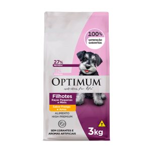 Ração Optimum Cães Filhotes Raças Pequenas e Mini Sabor Frango E Arroz 3kg