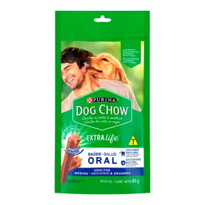 Petisco Dog Chow Extra Life Saúde Oral Para Cães Médios e Grandes 80g