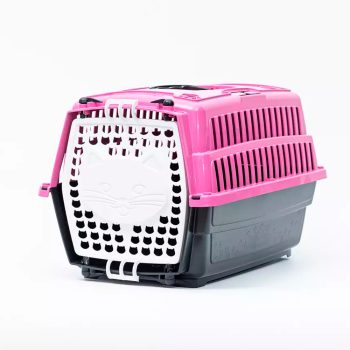 Caixa de Transporte Cat Love Travel Rosa Pet Injet Nº01