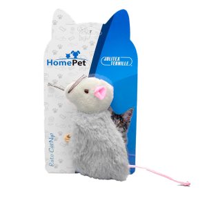Brinquedo de Pelúcia Para Gatos Rato Cinza com CatNip Homepet