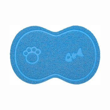 Tapete Para Comedouro Litter Mat Trap 8 Para Gatos Azul Jambo Pet